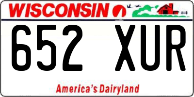 WI license plate 652XUR