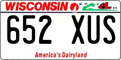 WI license plate 652XUS