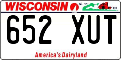 WI license plate 652XUT