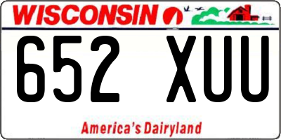 WI license plate 652XUU