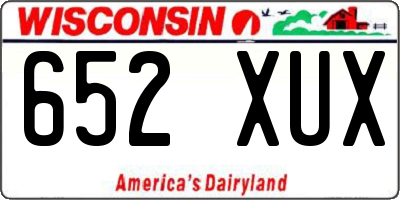WI license plate 652XUX