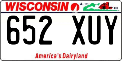 WI license plate 652XUY