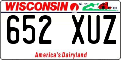 WI license plate 652XUZ