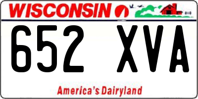 WI license plate 652XVA