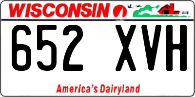 WI license plate 652XVH