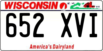 WI license plate 652XVI