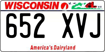 WI license plate 652XVJ