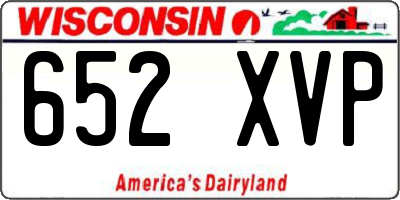 WI license plate 652XVP
