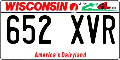WI license plate 652XVR