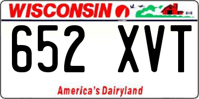 WI license plate 652XVT