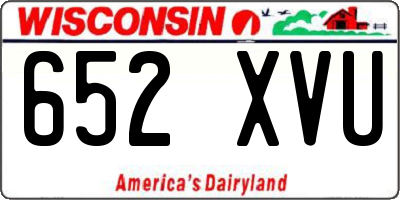 WI license plate 652XVU