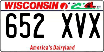 WI license plate 652XVX
