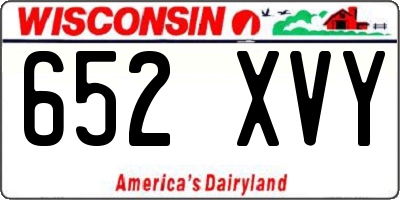 WI license plate 652XVY