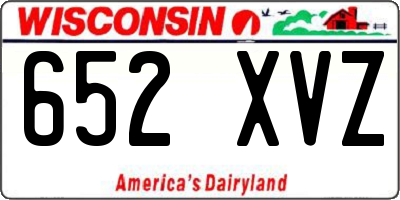 WI license plate 652XVZ