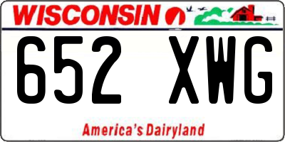 WI license plate 652XWG