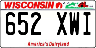 WI license plate 652XWI