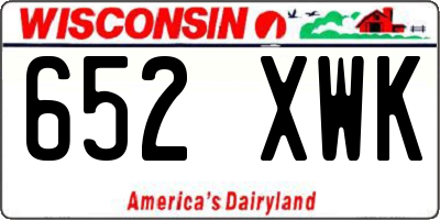 WI license plate 652XWK
