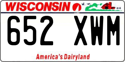 WI license plate 652XWM