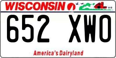 WI license plate 652XWO