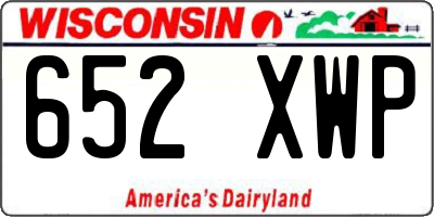 WI license plate 652XWP