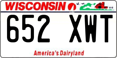 WI license plate 652XWT