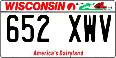 WI license plate 652XWV