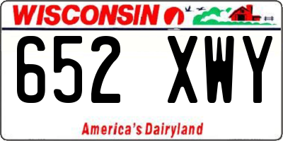 WI license plate 652XWY