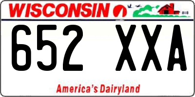 WI license plate 652XXA