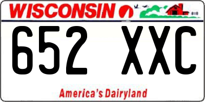 WI license plate 652XXC