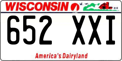 WI license plate 652XXI