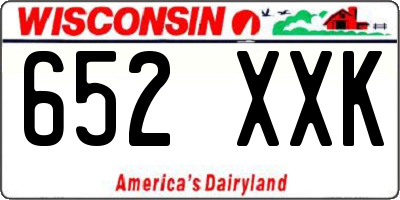 WI license plate 652XXK