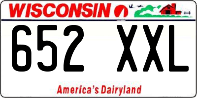 WI license plate 652XXL