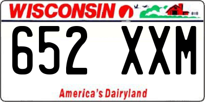 WI license plate 652XXM