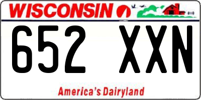 WI license plate 652XXN