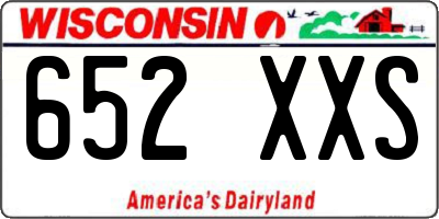 WI license plate 652XXS