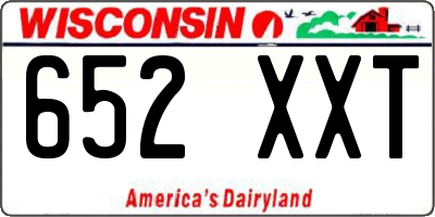 WI license plate 652XXT