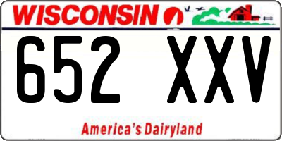 WI license plate 652XXV