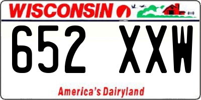 WI license plate 652XXW