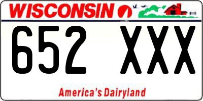 WI license plate 652XXX