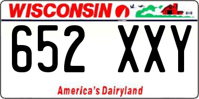 WI license plate 652XXY