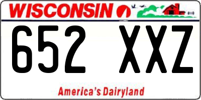WI license plate 652XXZ