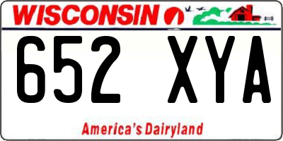 WI license plate 652XYA