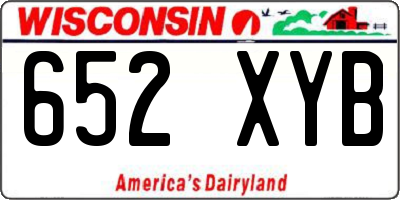 WI license plate 652XYB