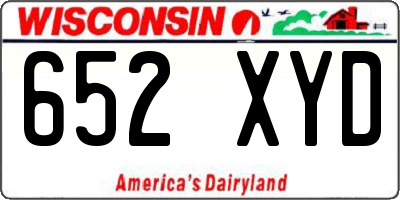 WI license plate 652XYD