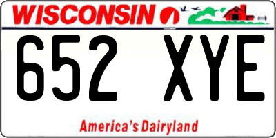 WI license plate 652XYE