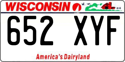 WI license plate 652XYF