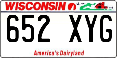 WI license plate 652XYG