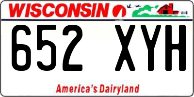 WI license plate 652XYH