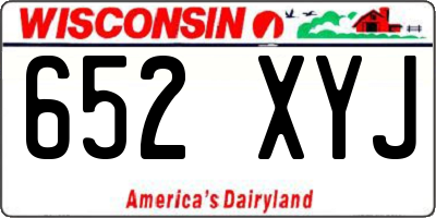 WI license plate 652XYJ