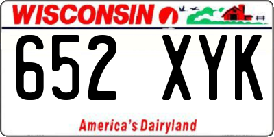 WI license plate 652XYK